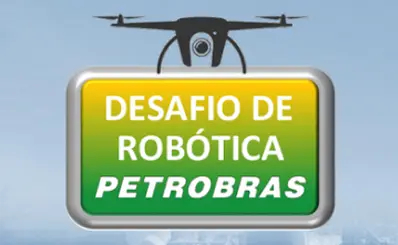 Logo of the Petrobras Robotics Challenge, consisting of a drone lifting a sign with the name of the event.
