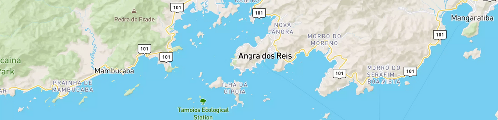Mapa mostrando localização do terminal logístico de Angra dos Reis, da Petrobras.