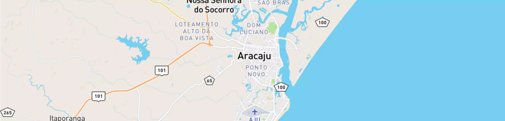 Mapa mostrando localização do terminal logístico de Aracaju, da Petrobras.