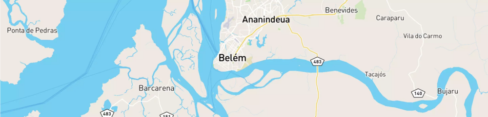 Mapa mostrando localização do terminal logístico de Belém, da Petrobras.