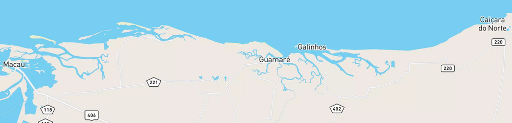 Mapa mostrando localização do terminal logístico de Guamaré, da Petrobras.