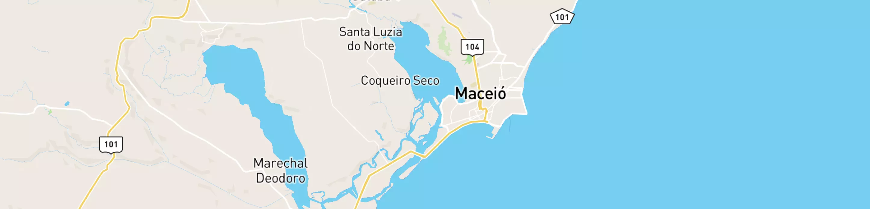 Mapa mostrando localização do terminal logístico de Maceió, da Petrobras.