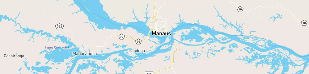 Mapa mostrando localização do terminal logístico de Manaus, da Petrobras.