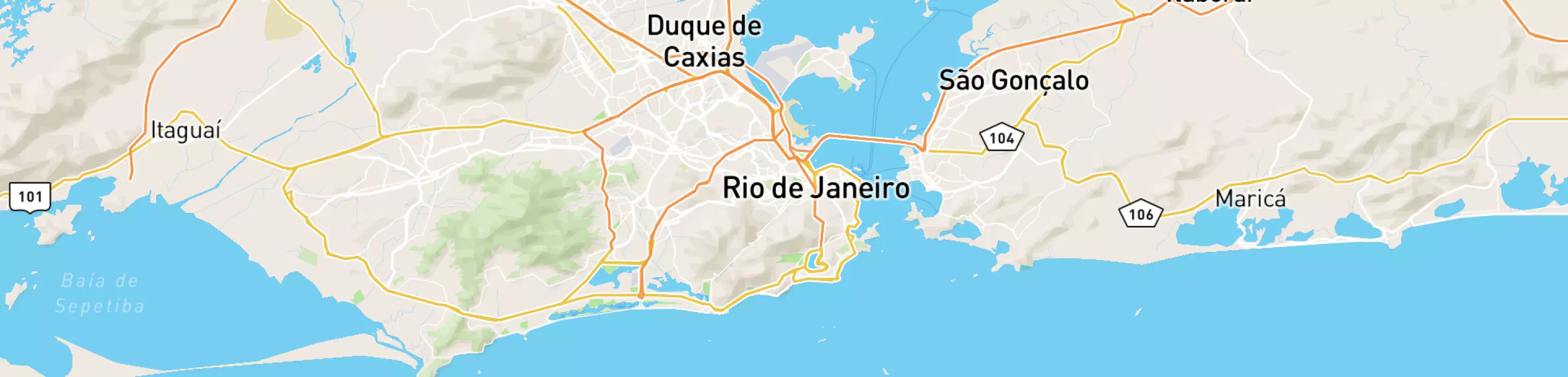 Mapa mostrando localização do Terminal de Regaseificação de GNL da Baía de Guanabara, da Petrobras.
