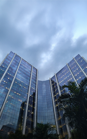 Facade of the Edifício Senado, Petrobras headquarters in Rio de Janeiro.