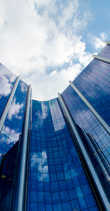 Edisen mirrored facade.