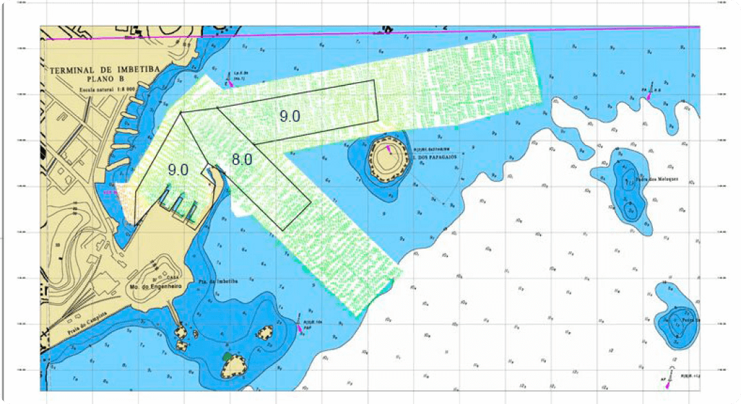 Mapa mostrando a localização do Porto de Macaé, da Petrobras