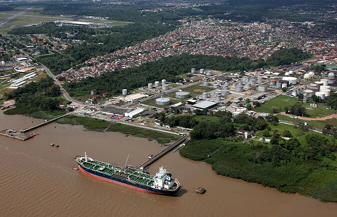 Foto do terminal logístico de Belém, da Petrobras.