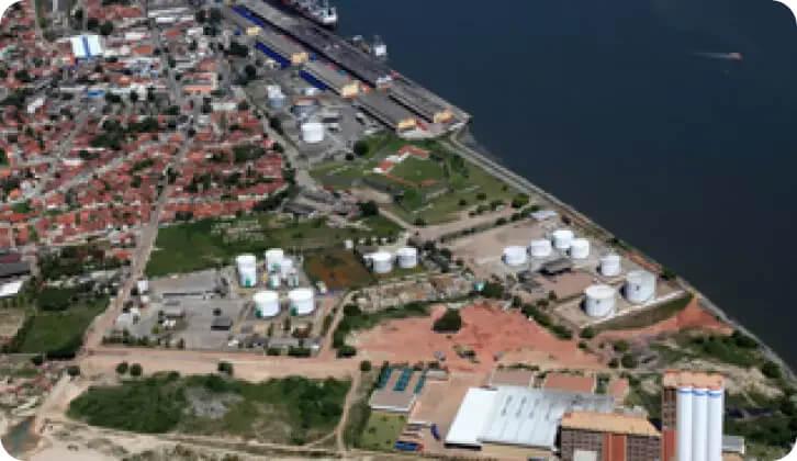 Foto do terminal logístico de Cabedelo, da Petrobras.