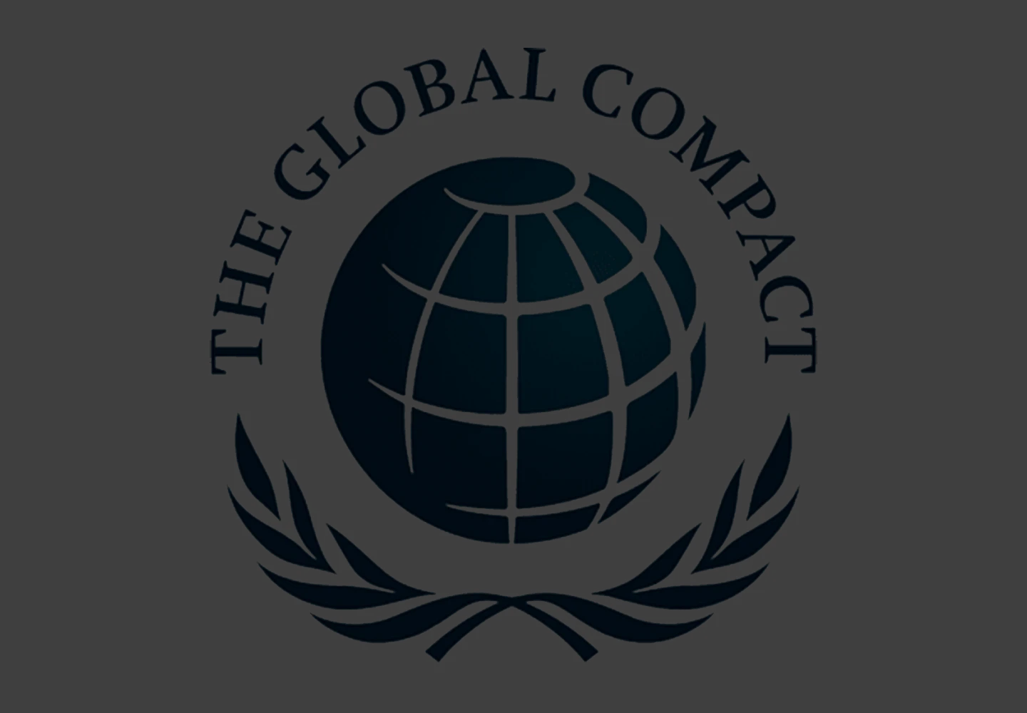 Logotipo do Pacto Global da ONU, com nome da iniciativa em inglês: The Global Compact.